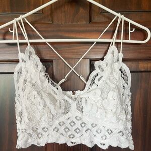 Free People White Lace Bralette